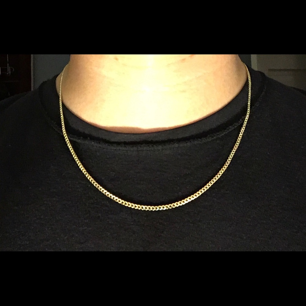 Gold Chain Vermeil Cuban Link 2mm .925 Italy